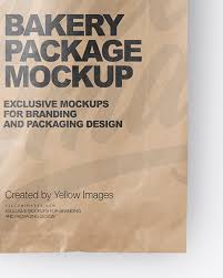 Kraft Paper Bakery Bag Mockup In Bag Sack Mockups On Yellow Images Object Mockups