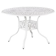 Arhaus' outdoor dining tables are the perfect way dine in the summer. Home Styles Floral Blossom White 48 In Round Cast Aluminum Patio Dining Table Accuweather Shop