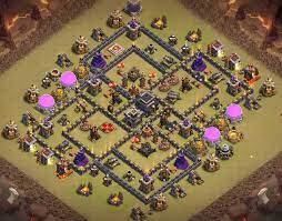 Th9 war base triton's features 5 viable locations for double giant bomb. Coc Town Hall 9 Base