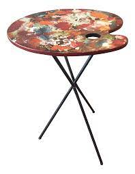 Artist S Paint Palette Tripod Accent Table On Chairish Com Palette Table Painted Table Tops Metal Table Legs