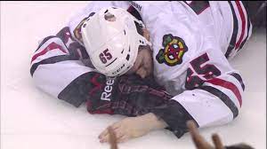 #andrew shaw #jonathan toews #chicago blackhawks #although to be fair #i could probably do this for every single other player on the hawks bench too #i think someone did a kaner equiv ages ago? Stanley Cup Final Andrew Shaw Takes Puck To The Face In Game 6 Youtube