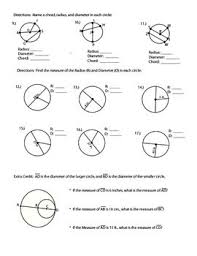 Circles Radius Diameter Or Chord Circle Radius Higher Order Thinking Radii