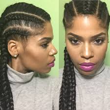 Natural Hair Protective Style With Jumbo Straight Back Cornrows Afro Hairstyles Braided Hairstyles Natural Hair Styles