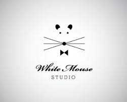 Black And White Mouse Logo White Mouse Studio Logo Love Logo Logo Design Mouse Logo