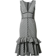 Black And White Gingham Dress Tome Black White Gingham Dress 7 090 Pln Found On Polyvore Featuring Women S Fashion Dresses Tome D Gingham Fashion Gingham Dress Black White Print Dress