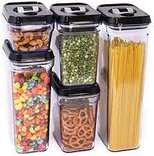 Whether you're storing leftovers from the night before or taking lunch the time locking container is not only unique, but also secure for any foods you want to store in it. Royal Air Tight Food Storage Container Set 5 Piece Set Durable Plastic Bpa Free Clear Plastic With Black Lids Buy Online At Best Price In Uae Amazon Ae