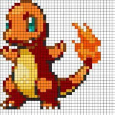 Pokemon Charmander Fuse Bead Perler Pattern Perler Bead Pattern Bead Sprites Characters Fuse Bead Patterns クロスステッチ 図案 図案 クロスステッチ