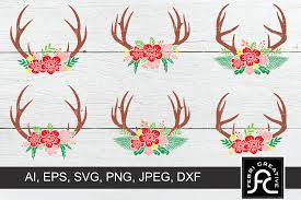 Download Free Svg Deer Antler Flower Paper Cut Svg File For Cricut Download Svg File