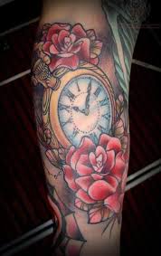 The rose is a symbol for the soul and the clock represents the wisdom that we typically associate with old souls. Clock Tattoo Quotes Quotesgram