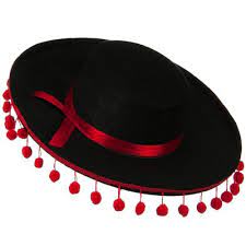 Felt Spanish Hat Spanish Hat Black And Red Costume Hats
