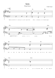 I'm fuckin' with addy, i'm watchin' my dose. Solo Piano Score Frank Ocean Sheet Music For Piano Vocals Piano Voice Musescore Com