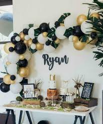 Black And Gold Party Decorations Diy Diy Gold Black White Balloon Garland Kit Party Decorations Weddings Venues Q Balloon Wild One Birthday Party 18th Birthday Party Boy Birthday Parties