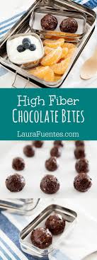 It's also a prebiotic that plays a fundamental role in gut health. High Fiber Chocolate Bites Laura Fuentes Recipe High Fibre Desserts High Fiber Foods High Fiber Snacks