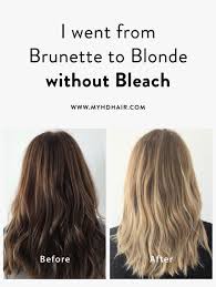 High lift hair color is an alternative to bleach for lightening hair. I Went From Brunette To Blonde Without Bleach And Damage Free Brunette To Blonde Hair Dye Removal Lightening Dark Hair