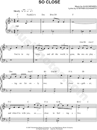 Jon Mclaughlin So Close Sheet Music Easy Piano In F Major Download Print Sku Mn0098652