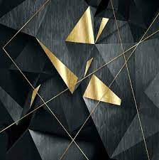 Stylish Black And Gold Geometric Lines And Shapes Wallpaper Mural In 2021 Gold Wallpaper Iphone Gold And Black Wallpaper Gold Geometric