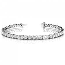 All diamond bracelets are available in. 4 5 Ct Tennis Bracelet With Prong Set Round Diamonds In 14k White Gold G H Vs2