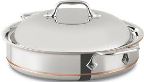 All clad d5 stainless steel essential pan. All Clad 640318ss 3 Quart Copper Core Sauteuse With 5 Ply Stainless Steel Polished Surface Stainless Steel Handles Induction Suitable Oven Safe Dishwasher Safe Limited Lifetime Warranty And Made In Usa