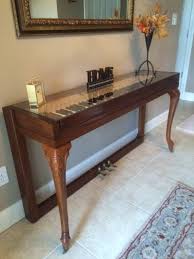 Wurlitzer Repurposed Piano With Beautiful Legs I Turned Into A Hall Table Piano Decor Refurbished Furniture Recycled Furniture