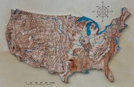 3d Relief Terrain Wooden Map Models Custom Made Wood 3d Terrain Map Model Based On Satellite Elevation Data Wooden Map Art Decora Wood Map Wooden Map Usa Map