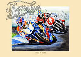Mick Doohan Gp Motorcycle Racing Art Print With Daryl Etsy Motorsport Art Racing Art Art Prints
