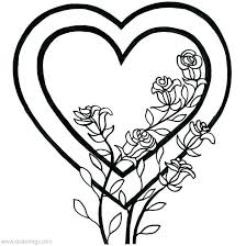 This cute doggy is wishing you this is a bouquet of hearts that has been prepared for this valentine's day. Valentines Day Flower Heart Coloring Pages Xcolorings Com