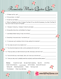 We may earn commission from links on this page, but we only recommend products we back. Bridal Shower Romantic Movie Quotes Quiz My Party Games