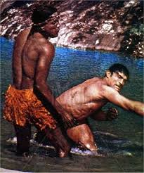 An evil man named barcuna is traipsing through the jungle with his killer cult, striking down friendly villagers and taking others captive to work in his gold mines. Erbzine 0210b Gallery I Tarzan And The Valley Of Gold