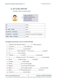 Ejercicios Espanol 1 Teaching Spanish Spanish Worksheets Spanish Learning Activities