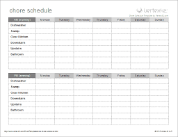 Kids Chore Schedule Template