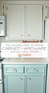 For upper cabinets, hardware should be placed on the lower corner. Easy Cabinet Hardware Installation Trick I Should Be Mopping The Floor