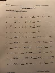 Identify the following parts of each chemical formula by circling the subscripts and drawing a. Chemistry About Balancing Equations Answers Tessshebaylo