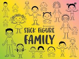 Family Stick Figures Svg Png Pdf Line Art Babies Etsy In 2020 Stick Figures Digital Collage Sheets Digital Collage