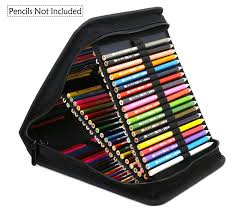 Amazon Com Youshares 120 Slots Pencil Case Standable Dense Oxford Handy Multi Layer Large Zipper Pen Bag For Pencil Bags Colored Pencil Storage Canvas Case