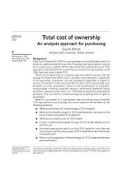 Maybe you would like to learn more about one of these? Pdf Total Cost Of Ownership An Analysis Approach For Purchasing
