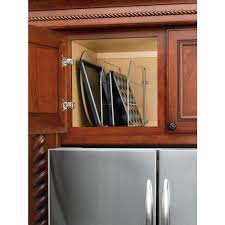 Rev A Shelf 12 In H X 0 75 In W X 20 In D Single Chrome Bakeware And Tray Divider 597 12cr 52 The Home Depot Rev A Shelf Bakeware Organization Shelves