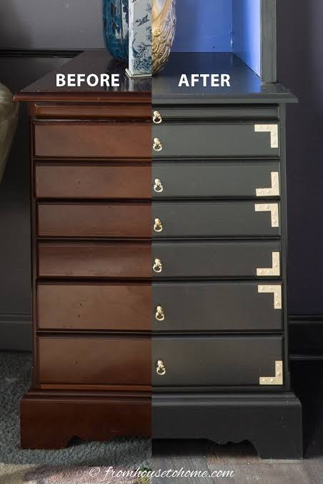 Glam DIY Painted Nightstand Makeover