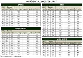 Universal Tall Boot Size Chart Jpg Dublin Clothing Australia