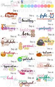 October Wacky Holidays Planner Pages Wacky Holidays Planner Stickers