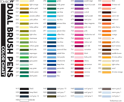 Tombow Dual Brush Pen Color Chart Brush Pen Art Tombow