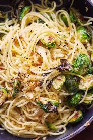 Recipe Lemony Brussels Sprouts Breadcrumb Spaghetti Recipe Easy Pasta Dishes Spaghetti Pasta Recipe Recipes