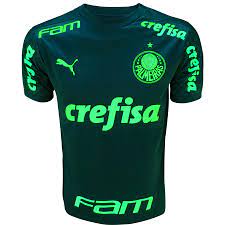 O uniforme é todo verde para representar o alviverde com orgulho, destacando pela primeira vez o emblema do clube. Camisa Palmeiras Puma Patch Online