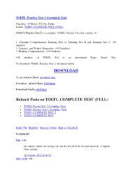 Maybe you would like to learn more about one of these? Toefl Practice Test 1