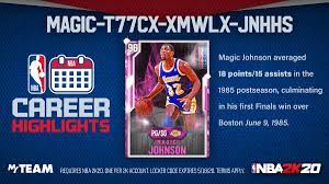 Maybe you would like to learn more about one of these? Nba 2k21 Myteam On Twitter Magic Johnson Career Highlights Locker Code In The 1985 Postseason Magic Averaged 18 Points 15 Assists Culminating In His First Finals Win Use This Code For A
