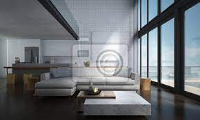 Posted at march 11 2020 23 55 by admin in haus. Die Lounge Und Doppel Raum Wohnzimmer Und Kuche Innenarchitektur Fototapete Fototapeten Esstisch Weisswand Appartment Myloview De