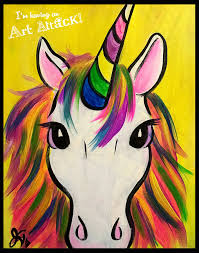 Rainbow Unicorn Kids Canvas Painting Unicorn Painting Canvas Art Painting