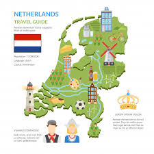Discover the beauty hidden in the maps. Free Vector Netherlands Map Flat Infographics