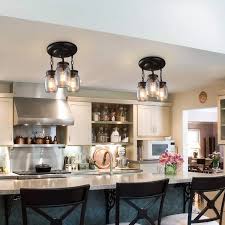 Mason Jar Semi Flush Mount 3 Lights Flush Mount Kitchen Lighting Light Fixtures Farmhouse Flush Mount Ceiling Light Fixtures