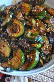 Spicy Korean Zucchini Spicy Korean Korean Side Dishes Spicy Mushroom Recipe
