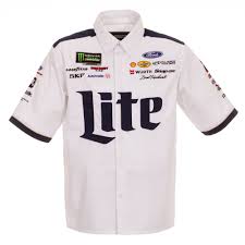 Brad keselowski doesn't pass up many opportunities to share his opinion or exploit a gap on the track. Fan Apparel Souvenirs 2019 Brad Keselowski Miller Lite Full Snap Cotton Uniform Jacket White Jh Design Sports Mem Cards Fan Shop